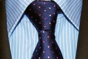 Koszula niebieska w paski Iannalfo & Sgariglia plus krawat w kropeczki